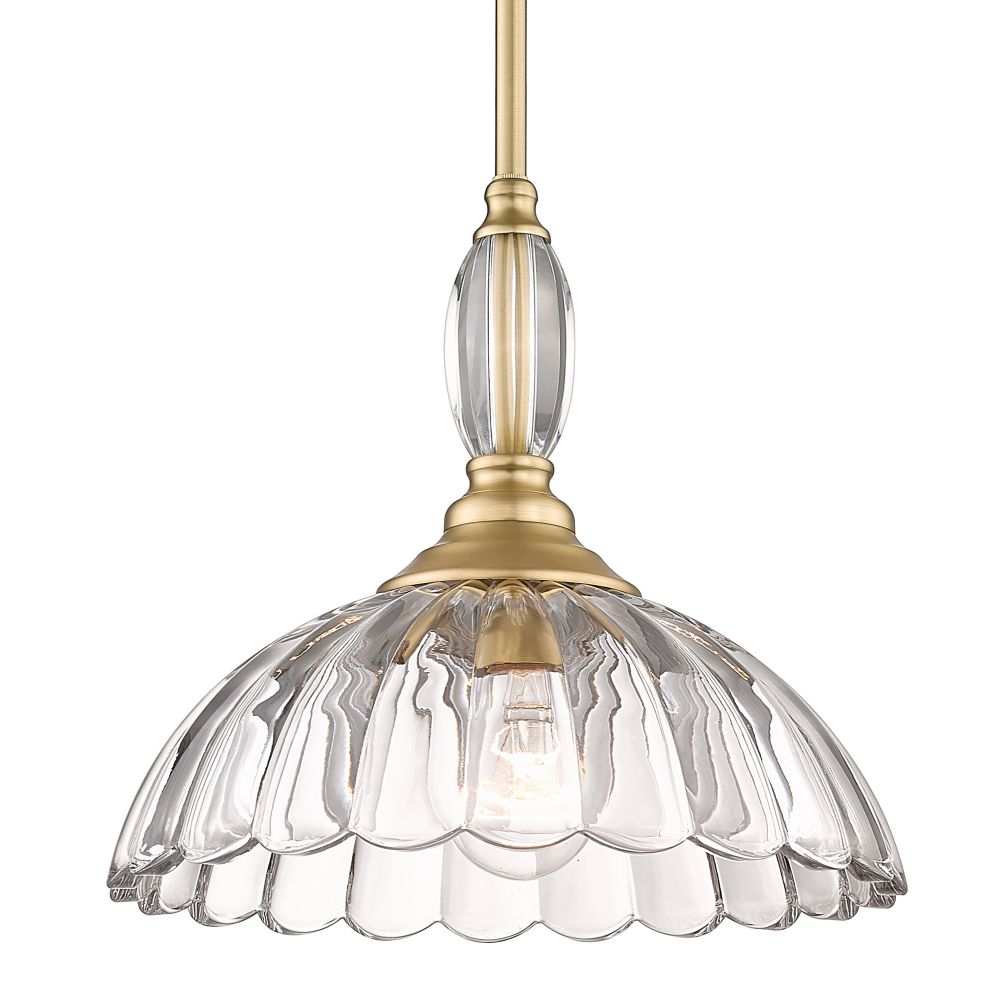 Golden Lighting 6952-M BCB-CLR Audra BCB 1 Light Pendant in Brushed Champagne Bronze with Clear Glass Shade
